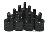 10 x Black Anodized Alumium Computer Case Thumbscrews (6-32 Thread) for Cover / Power Supply / PCI Slots / Hard Drives