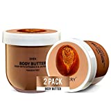 Valentines Day Gift, Shea Whipped Body Butter - 12oz Ultra-Hydrating Shea Butter Body Cream Enriched with Jojoba Oil and Vitamin E - Natural Skin Moisturizer for Men and Women for Sensitive, Normal and Dry Skin - 2 Pack