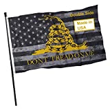 TOPFLAGS Dont Tread on Me Flag Double Side American Flag- Made in USA Don’t Tread on Me Gadsden Flags 3x5 Outdoor (Grey)