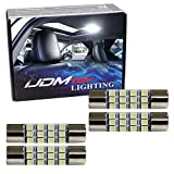 iJDMTOY (4) Xenon White 12-SMD 578 579 572 211-2 212-2 214-2 LED Replacement Bulbs Compatible With Car Interior Map Dome Cargo Area Lights