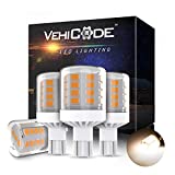 VehiCode 12V 921 922 912 906 LED Bulb Soft Warm White 579 904 916 918 Interior Dome Light Replacement Kit for RV Camper Trailer Marine Boat T15 Wedge T5 T10 Outdoor Malibu Landscape Lamp (4 Pack)