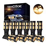 VehiCode 12V 921 922 912 906 LED Bulb Soft Warm White 579 904 916 918 Interior Dome Light Replacement Kit for RV Camper Trailer Marine Boat T10 T5 Wedge Outdoor Malibu Landscape Garden Lamp (10 Pack)