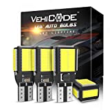 VehiCode 912 921 T15 LED Bulb 6000K White CANBus Error Free 12V-24V for Car Reverse Backup Map Light Truck Cargo Lamp RV Camper 906 922 579 Interior Dome Marine Landscape Light Replacement (4 Pack)