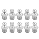 10PCS Metal Replacement Grease Tip Nozzle Fitting Nipple Grease Gun Lubrication Parts (#01 M6 Straight)