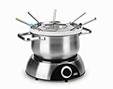 Artestia Electric Fondue Maker,1500W Electric Fondue Maker For Chocolate, Cheese & Meat, Electric Fondue Pot Serve 8 Persons (2.6QT Brushed Stainless Steel Pot & 1QT Ceramic Pot Insert)