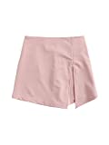 Floerns Women's Plus Size Asymmetrical Skorts High Waisted Skirts Shorts Pastel Pink 3XL