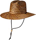 BROOKLYN ATHLETICS Men's Straw Sun Classic Beach Hat Raffia Wide Brim, Brown, One Size