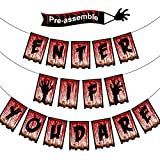 Tatuo Enter If You Dare Halloween Banner Bloody Banner Home Decor for Halloween Zombie Vampire Party Halloween Welcome Signs Porch Decorations