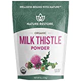 Nature Restore USDA Certified Organic Milk Thistle Seed Powder, 8 Ounces, Non GMO, Gluten Free, Packaged in California