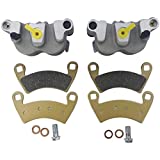 M MATI Front Left Right Brake Caliper Set with Pads without Mounting Bracket for Polaris Ranger 4X4 500 EFI 570 4X4 700/800 900 902D 1000 HST RZR 4 800 900 1000 XP/XP 4/S4 RS1 GEM GENERAL 1000 Pro XD