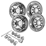 Mophorn Polished 19.5" 10 Lug Wheel Simulators Stainless Steel Bolt Kit Hubcap Kit Fit for 2005-2020 Ford F450/F550 2WD Trunk Dually Wheel Cover Set