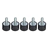 Erfo 5Pack Rubber Shock Absorber Mounts, Rubber Cylindrical Vibration Isolation Mount,Rubber Anti-Vibration Isolator Mounts for (M8)