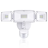 Amico 3 Head LED Security Lights with Motion Sensor, Adjustable Motion Detected Flood Light 40W 4000LM, 5000K, IP65 Waterproof, Outdoor Motion Sensor Light for Garage, Yard, Entryways(White)