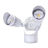 JJC LED Security Lights,Motion Sensor Flood Light Outdoor Fixture,2000LM 20W(120W Equiv.),IP65 Waterproof,5000K Daylight White ETL Listed Outdoor Lighting White (Not Solar Powered)