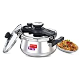 Prestige Clip On Stainless Steel Handi Pressure Cooker with Glass Lid, 5-Liter