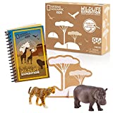 National Geographic Kids Activity Journal Set With Realistic Animal Toy Figures, Level 1 Reading Fact Book, QR Code to More Animal Facts, Packaging is Recycled Material, Amazon Exclusive, by Just Play