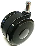 Oajen 4" 100mm Twin Soft Wheel Caster 5 Pack, Furniture Wheel, 7/16" x 7/8" 11mm x 22mm Grip Ring for Office Chair, Won't Damage Hardwood Floors