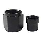 6 AN Tube Nut and 3/8 ID Sleeve For 3/8" OD Tube Hose Line Fitting Adapter Aluminum Tubing Nuts Black Anodized