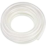 3/8" ID x 50 Ft High Pressure Braided Clear PVC Vinyl Tubing Flexible Vinyl Tube, Heavy Duty Reinforced Vinyl Hose Tubing, BPA Free and Non Toxic