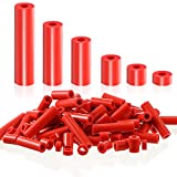 120 Pieces Outlet Screw Spacers Rubber Round Spacer for Electrical Screws Switch and Receptacle, 6 mm Inner Diameter, 6 Different Length (Red)