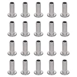 MroMax 200PCS Round Flat Head Rivet 0.39" x 0.16" (Length x Outer Diameter) Aluminum Round Flat Head Rivet Metal Stud Rivet Semi-Tubular Silver Tone