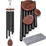kerligher Sympathy Wind Chimes Outdoor Deep Tone,41 inch Large Memorial Wind Chimes for Loss of Loved One,Ideal Memorial Gift/Bereavement Gift/Sympathy Gift for Condolence and Funeral (Black)