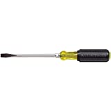 Klein Tools 602-10 Flathead Screwdriver with 3/8-Inch Keystone Tip, 10-Inch Heavy Duty Round Shank