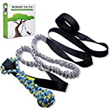 LOOBANI Dog Outdoor Bungee Hanging Toy, Interactive Tether Tug Toy for Small to Large Dogs to Exercise & Solo Play,Durable Tugger for Tug of War,with Chew Rope Toy (Black)