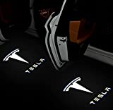 Carwiner Puddle Lights Compatible with Tesla Model 3/Y/S/X Projector Door Step Light Accessories Interior Lights 2 Pack (T Logo with Letters)