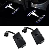 Avmtokar Never Fade Tesla Model 3/S/X/Y Puddle Lights Logo Projector Door Courtesy Step Accessories Led Ghost Shadow Lights(1. Emblem with Letter 2PCS)