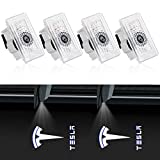 Uxcer 4PCS Upgraded Tesla Puddle Lights Car Door Lights Logo Projector, Ultra-Bright LED 3D Laser Ghost Shadow Light, Never Fade Welcome Step Courtesy Lights for Model 3 Y S X Accessories, Plug & Play