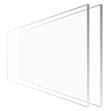 2 Pack 24x48" Clear Plexiglass Sheet, Highly Versatile, Light Weight and High Impact Strength, Great Custom Sneeze Guard, Made in USA