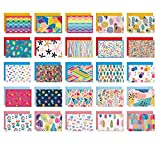 Dessie 50 Blank Cards With Envelopes - Set of 50 Different 4x6 Inch Blank Greeting Cards w/ Colored Envelopes & Gold Seals. Colorful Designs - No Repetition. All Occasion Note Cards with Envelopes Set