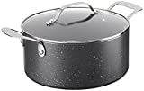 Granitestone Nonstick 5 Quart Stock Pot with Lid with Ultra Durable Mineral and Diamond Triple Cookware Set, Black