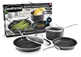 GRANITESTONE 5-Piece Nonstick Cookware Set, Scratch-Resistant Pots and Pans, Granite-coated Anodized Aluminum, Dishwasher-Safe, PFOA-Free Kitchenware As Seen On TV