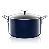 Granitestone Diamond 5 Qt Nonstick Stock Pot Soup Pot Pasta Pot Stew Pot with Tempered Glass Lid-Oven & Dishwasher Safe-100% PFOA FREE - Dark Blue