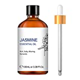 Jasmine Essential Oil, Premium Grade Jasmine Fragrance Oil for Diffuser, Massage, Skin, Hair ,Fragrance DIY, by HIQILI, Large Bottle with Gift Box for Valentine's Day-3.38 Fl Oz