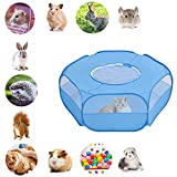 Mantouxixi Small Animal Playpen with Cover, Animal Chinchilla, Hamsters, Bunny, Rabbits, Kitten Kitten Ferret Playpen with Cover - Blue