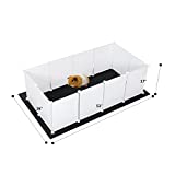 MEEXPAWS Small Animal Pet Playpen Enclosure Cage with Bottom | Waterproof Floor Pad| for Guinea Pigs, Chinchilla, Hamster（White