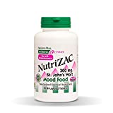 NaturesPlus Herbal Actives NutriZAC Mood Food - 300 mg St Johns Wort, 90 Vegan Bi-Layered Tablets - Maximum Potency Natural Mood Booster - Vegetarian, Gluten-Free - 90 Servings