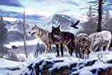 1000 Piece Wooden Jigsaw Puzzles for Adults-Wolf Family in The Forest - Wild Animals Puzzle for Adults and Kids