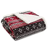 Eddie Bauer Ultra-Plush Collection Throw Blanket-Reversible Sherpa Fleece Cover, Soft & Cozy, Perfect for Bed or Couch, Fair Isle