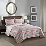 Dearfoams Fair Isle Micromink 3 Piece Quilt Set, King