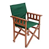 BYER OF MAINE, Pangean Campaign Chair, 20" D x 23.5" W x 36" H, Holds Up to 250 lbs, Hardwood, Perfect for Patio/Deck, Wood Folding Chairs, Patio Chair, Deck Chair, Wood Camp Chair, Green, Single