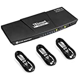 TESmart USB-C KVM Switch 3 in 1 Out, for 3 Computers and 1 Monitors, 4k@60 Hz, Supply Power to The Laptop Connected to Port 1, Type-C KVM