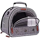 Hamster Travel Carrier Cage, Guinea Pig Carrier, Pet Carrier for Small Animals Bunny Bird Rat Travel Carrier Cage (Grey)