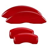 MGP Caliper Covers Classic Caliper Cover Fits 2015-2020 Ford Mustang Ecoboost/Ecoboost Standard Brakes, Red, No Engraving (4-Pack) 10204SCLCRD