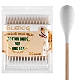 GLADOG 6 Inch Professional Large Cotton Buds for Dogs, Specially Designed Dog Cotton Buds with Wood Handle, Large Means Safe