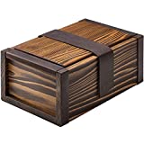 Vintage Wooden Stash Box with Rolling Tray for Herbs and Accessories - Raw Leather & Wood Combo - Handcrafted in Europe - Great Storage Organizer for Herb Grinder