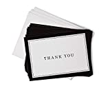 Black Formal Thank You Cards with Border - 48 Classic Note Cards with Envelopes - Perfect for Business Professionals & Special Events